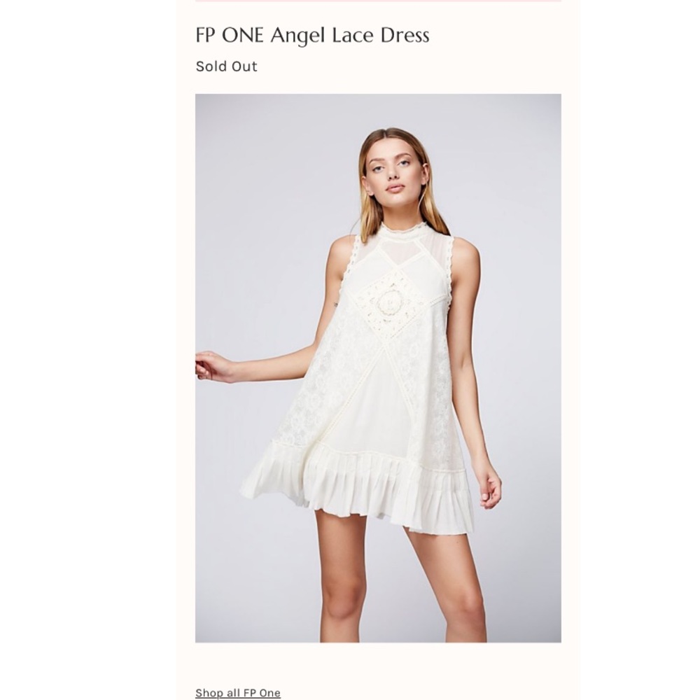 Free People Angel White Lace Shift Dress
